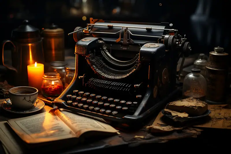 Scénariste travaillant sur un séquencier et des pages de scénario dans un studio lumineux
