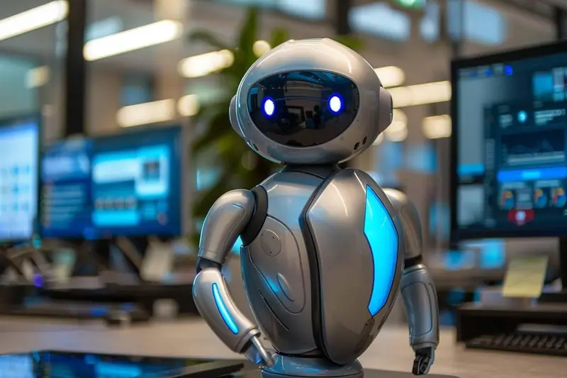 Utilisateur vérifiant les réglages de confidentialité d’un chatbot sur un ordinateur portable