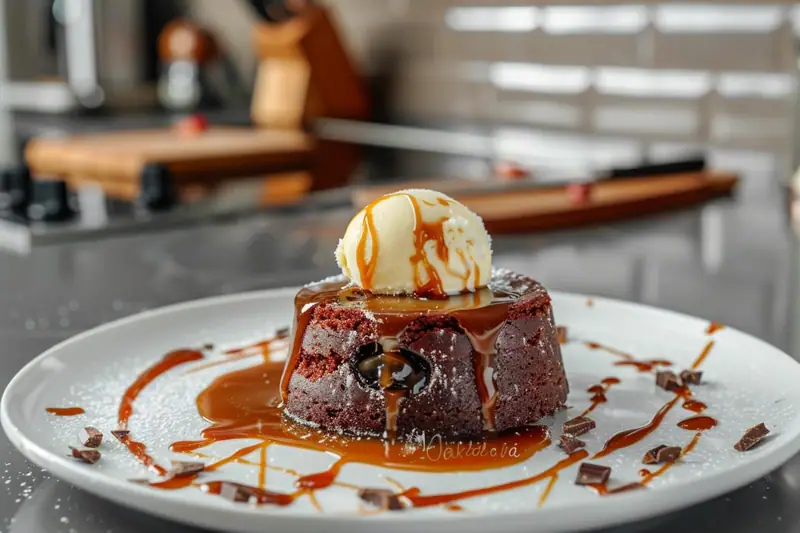 Fondant au chocolat dans un moule posé sur le panier vapeur d’un multicuiseur