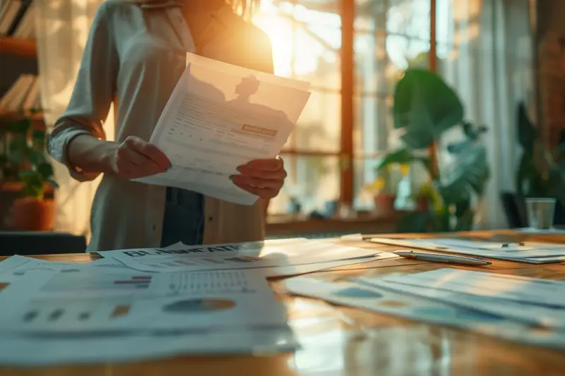 Dirigeante et responsable financier rapprochant des factures R&D avec des relevés bancaires