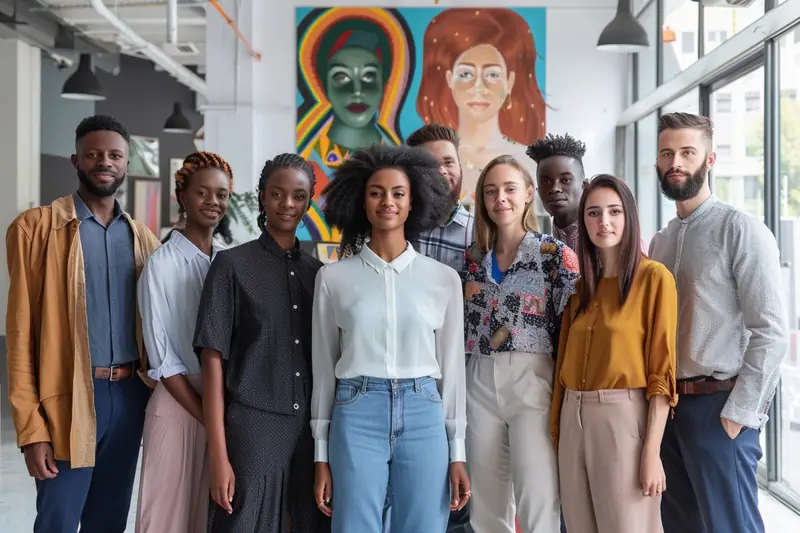 Manager animant une réunion inclusive avec une équipe multiculturelle autour d’une table