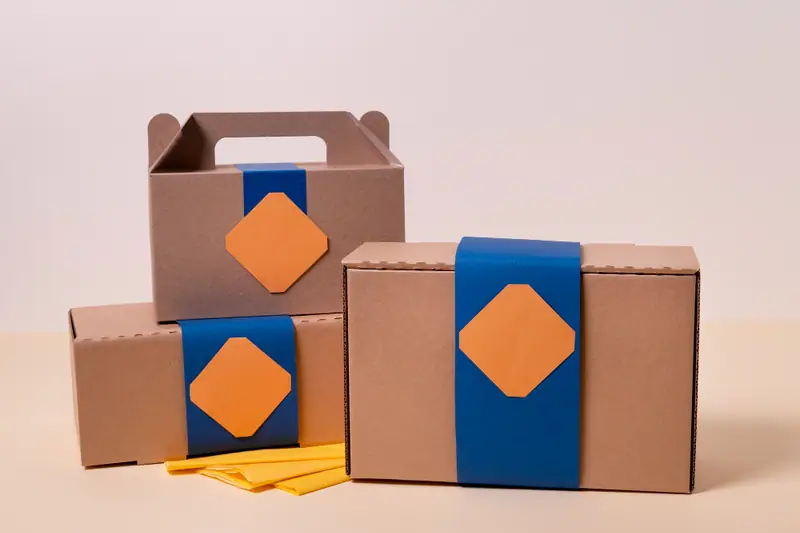 Rouleaux et feuilles de kraft autocollant découpés pour décorer des boîtes de rangement