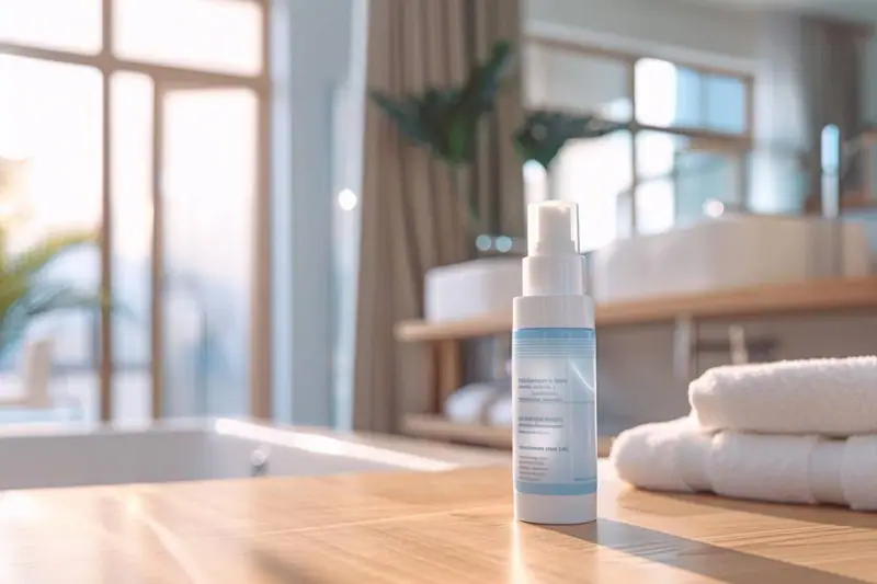 Application d’une crème-gel hydratante légère sur un visage à la peau grasse